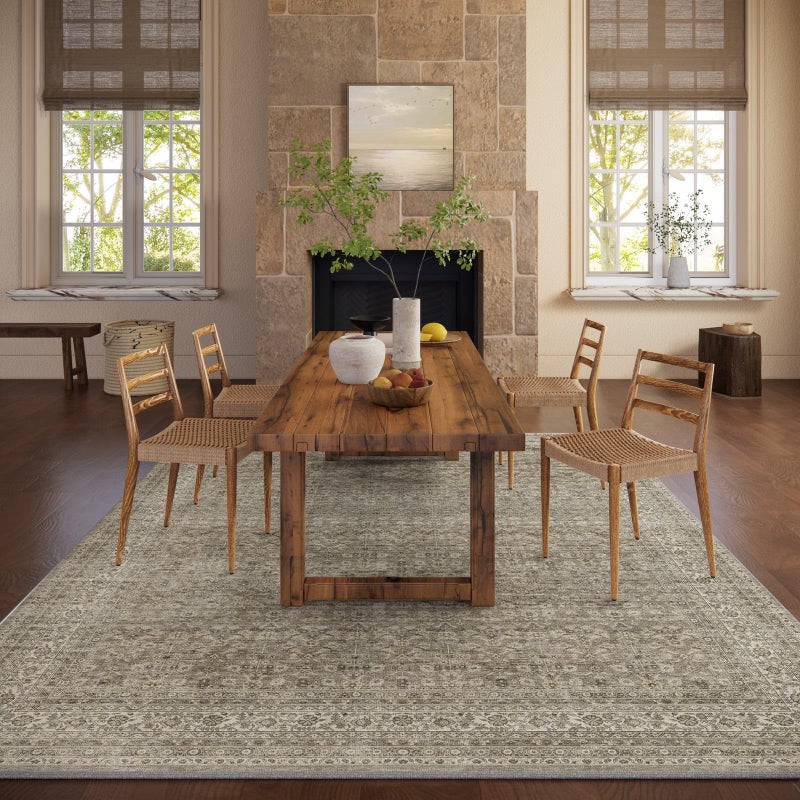 palohom Washable Area Rugs for Living Room: 6x9 Bedroom Area Rug Boho Vintage Rugs Stain Resistant Non Slip Low Pile Soft Lightweight Carpet for Kitchen Dining Room Farmhouse Nursery Kids Room - Image 5