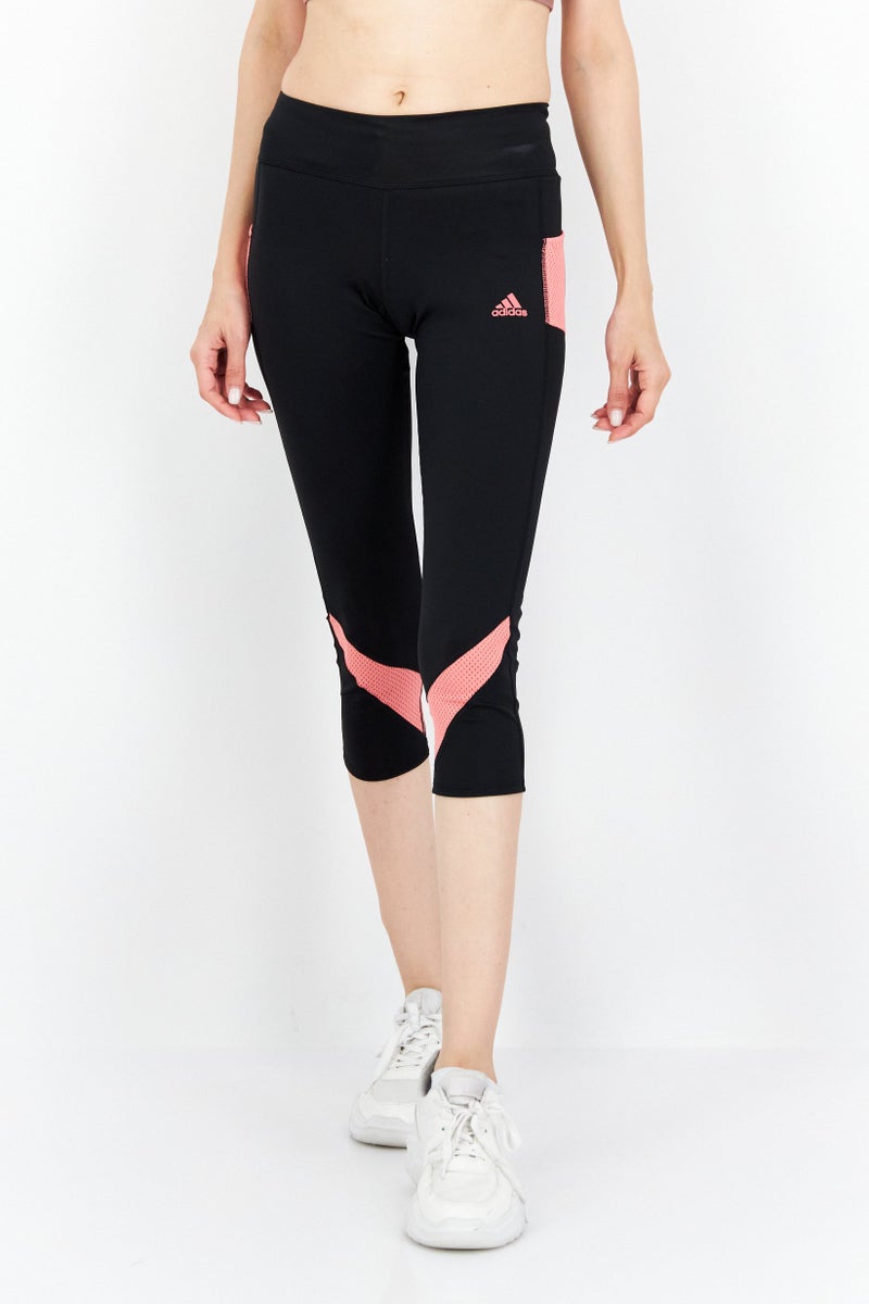 Adidas Women Sportswear Fit Brand Logo 3/4 Training Tights, Black Combo - Image 1