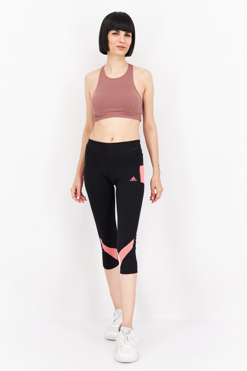 Adidas Women Sportswear Fit Brand Logo 3/4 Training Tights, Black Combo - Image 3