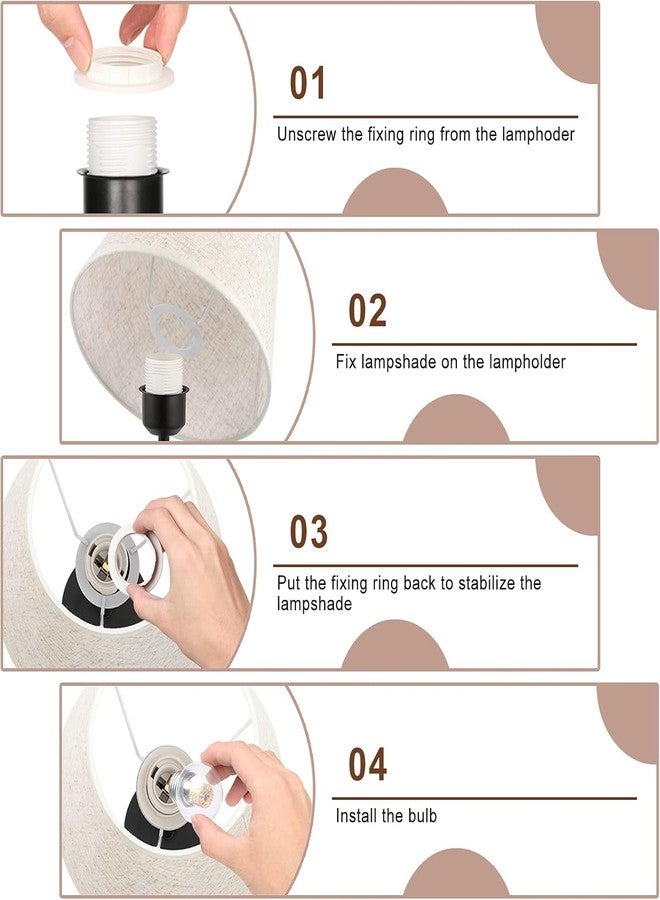MUGATH Bedside Table Lamp, Hotel Light with LED Bulb, Crystal Nightstand Lamp with in-Line Switch, Rustic Accent Light for Home Decor, Metal Base Desk Lamp for Bedroom & Living Room (F, 40x21 cm) - Image 5