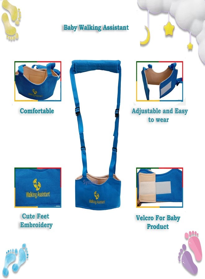 Synlark® Baby Walking Harness, Handheld Kids Walker Helper, Toddler Infant Walker Harness Assistant Belt, Help Baby Walk (Blue) - Image 4
