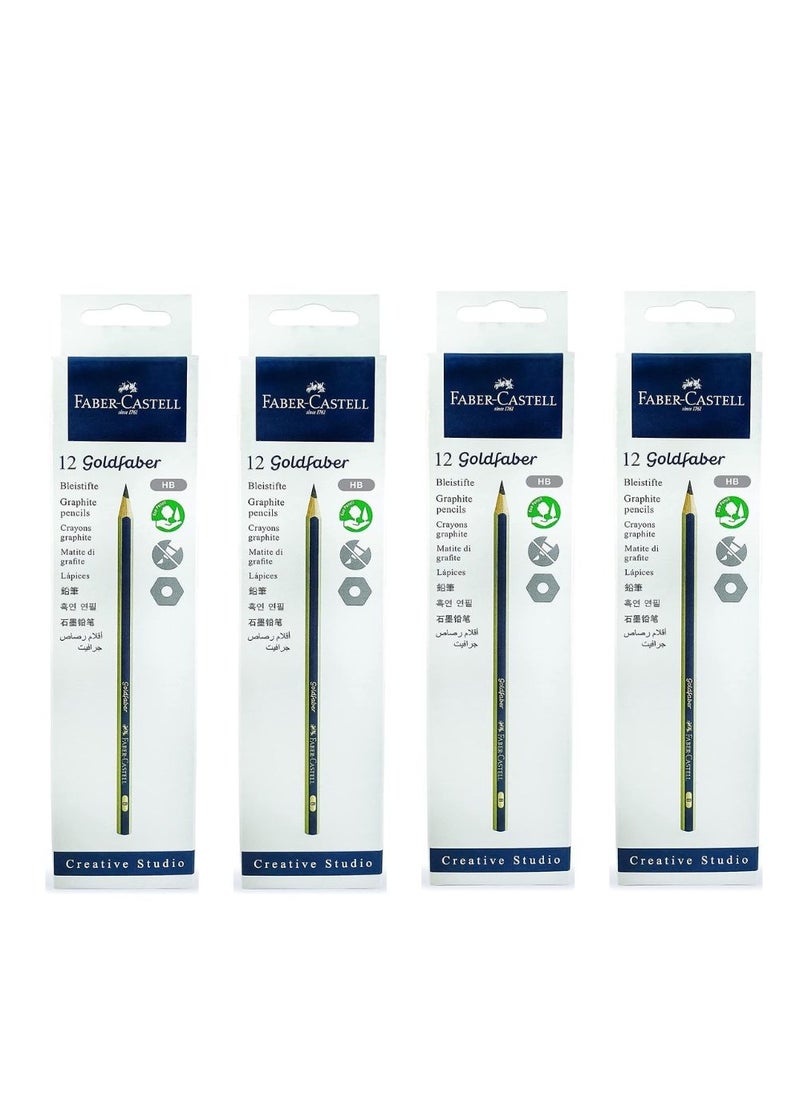 FABER-CASTELL - Gold Faber Lead Pencil Hb With Eraser Black 48Pieces - Image 1