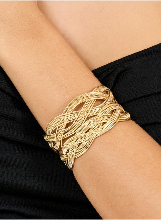 Styli Textured Cuff Bracelets with Cut Out Details  - Image 1