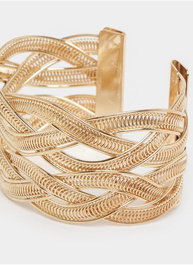 Styli Textured Cuff Bracelets with Cut Out Details  - Image 4