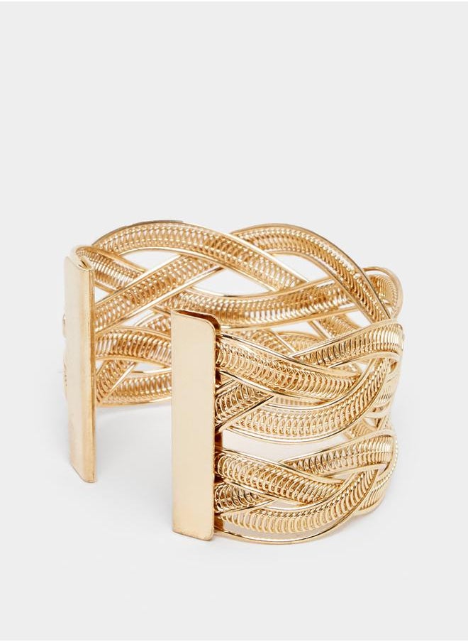 Styli Textured Cuff Bracelets with Cut Out Details  - Image 3