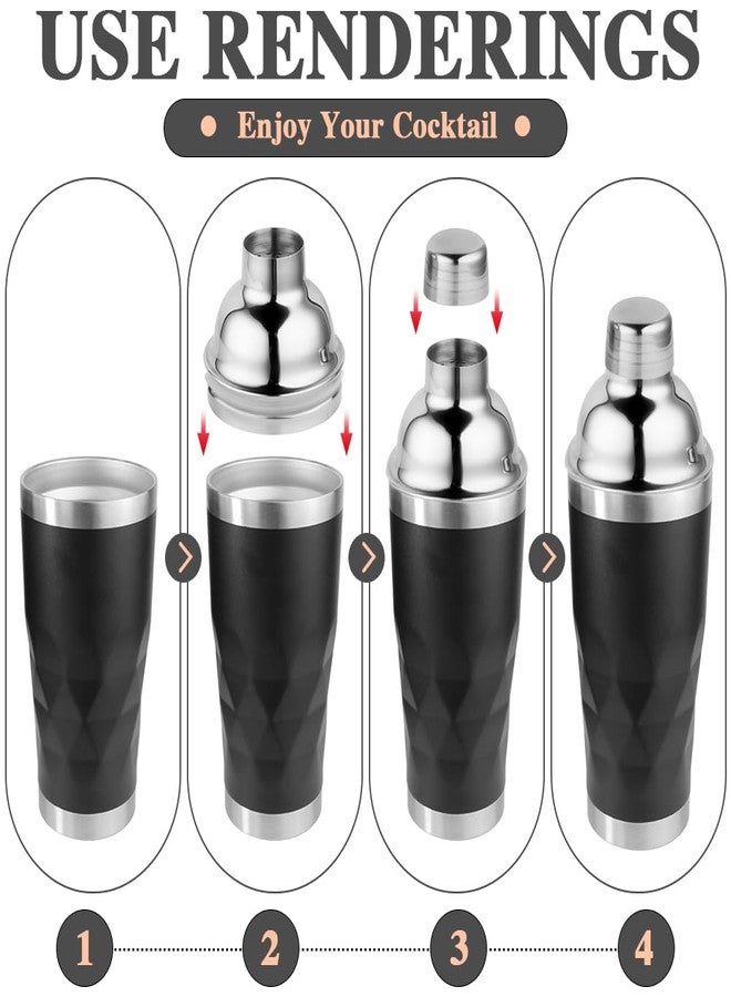 NewGF 20 oz Cocktail Shaker, Martini Shaker Drink Mixer with Built-In Strainer, Stainless Steel Shakers Double-layer insulation - Image 3