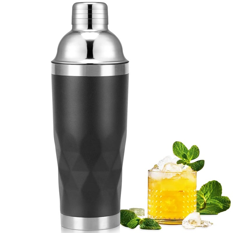 NewGF 20 oz Cocktail Shaker, Martini Shaker Drink Mixer with Built-In Strainer, Stainless Steel Shakers Double-layer insulation - Image 1