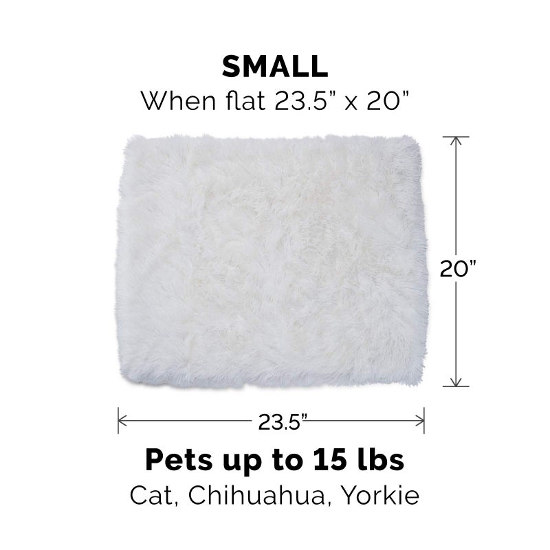 Furhaven Self-Warming Cat Bed for Indoor Cats, 4-Beds-in-1 & Washable - Plush Long Faux Fur Convertible Cuddler - Spruce, Small - Image 3
