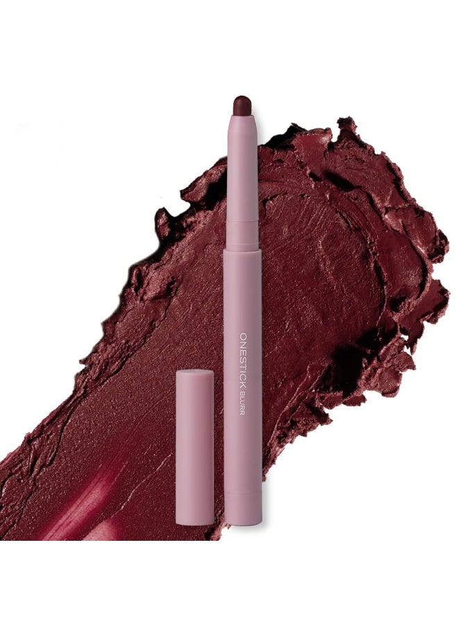 Ruby's Organics OneStick Lipstick for Women- Blurr, Lip and Cheek Colour Crayon, Matte Finish, Lip Makeup- Enriched with Antioxidants and Vitamins, Chemical Free- Beet - Image 1