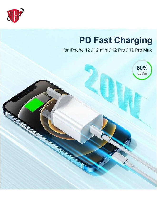 BGM - 20W USB C Charger Plug, PD Fast Charge Type C Wall Adapter, Power Delivery Fast Charger Compatible with iPhone Apple 12 11 XS XR X 8 7 Plus SE, iPad Pro, Samsung Galaxy S20, Wireless Charger Original - Image 1