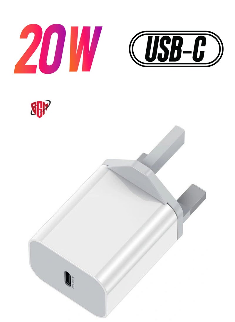 BGM - 20W USB C Charger Plug, PD Fast Charge Type C Wall Adapter, Power Delivery Fast Charger Compatible with iPhone Apple 12 11 XS XR X 8 7 Plus SE, iPad Pro, Samsung Galaxy S20, Wireless Charger Original - Image 1