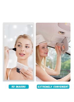 SYOSI 2 Pieces Car Visor Mirrors Makeup Mirror for Car Visor Stick on Car Vanity Mirror Sun-Shading Cosmetic Mirror Large Stainless Steel Wife Girlfriend Make Up in Car 5.91 x 3.15 Inch and 4.33 x 2.36 Inch  - Image 4