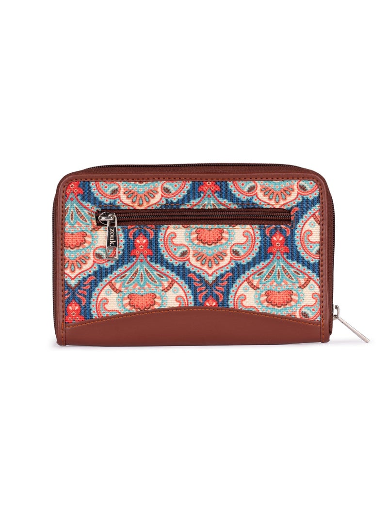 ZOUK Women's Handmade Vegan Leather Wallets and Jute Purse for Ladies - Clutch with Indian Print - Wallets for Mobile Phones - Image 4
