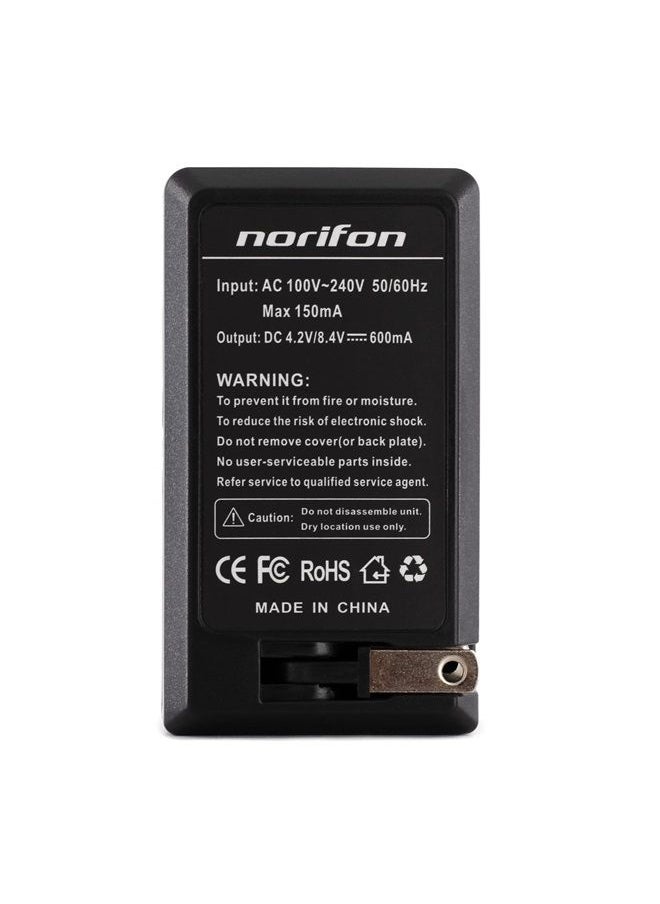 Norifon - NP-BD1 Charger for Sony Cyber-Shot DSC-P100, DSC-P120, DSC-P150, DSC-P200, DSC-T5, DSC-T50, DSC-T500, DSC-T70, DSC-T700, DSC-T75, DSC-T77, DSC-T9, DSC-T90, DSC-T900 and More with Foldable Plug - Image 1