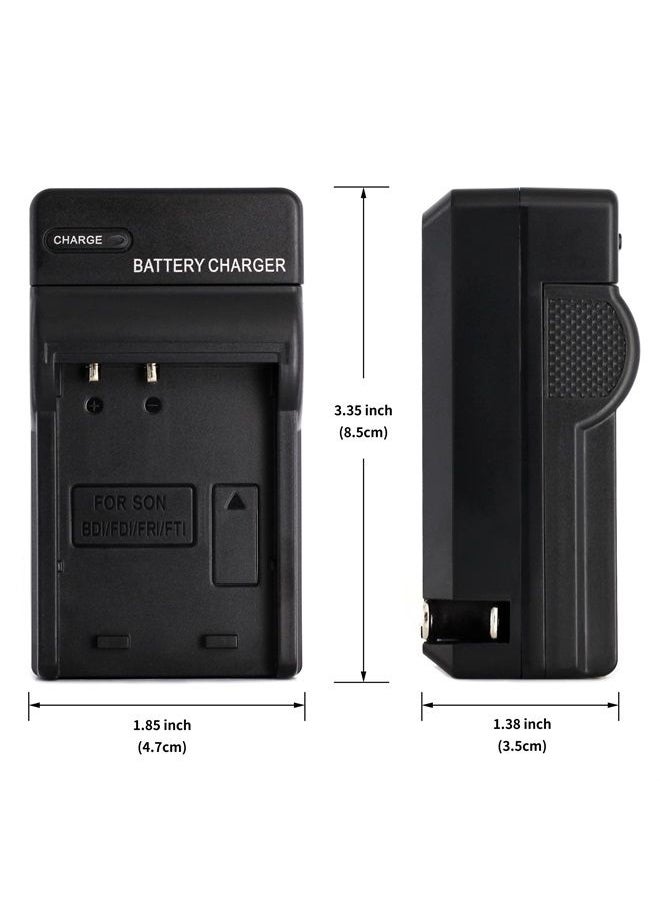 Norifon - NP-BD1 Charger for Sony Cyber-Shot DSC-P100, DSC-P120, DSC-P150, DSC-P200, DSC-T5, DSC-T50, DSC-T500, DSC-T70, DSC-T700, DSC-T75, DSC-T77, DSC-T9, DSC-T90, DSC-T900 and More with Foldable Plug - Image 1