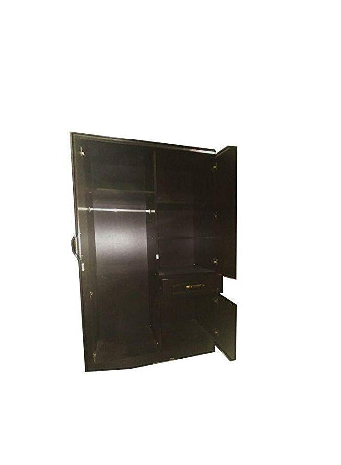 Generic Galaxy Design 2 Door Wooden Wardrobe With 1 Drawer Size (100 x 200 x 55 cm) Color Wenge/Dark Brown  - Image 2