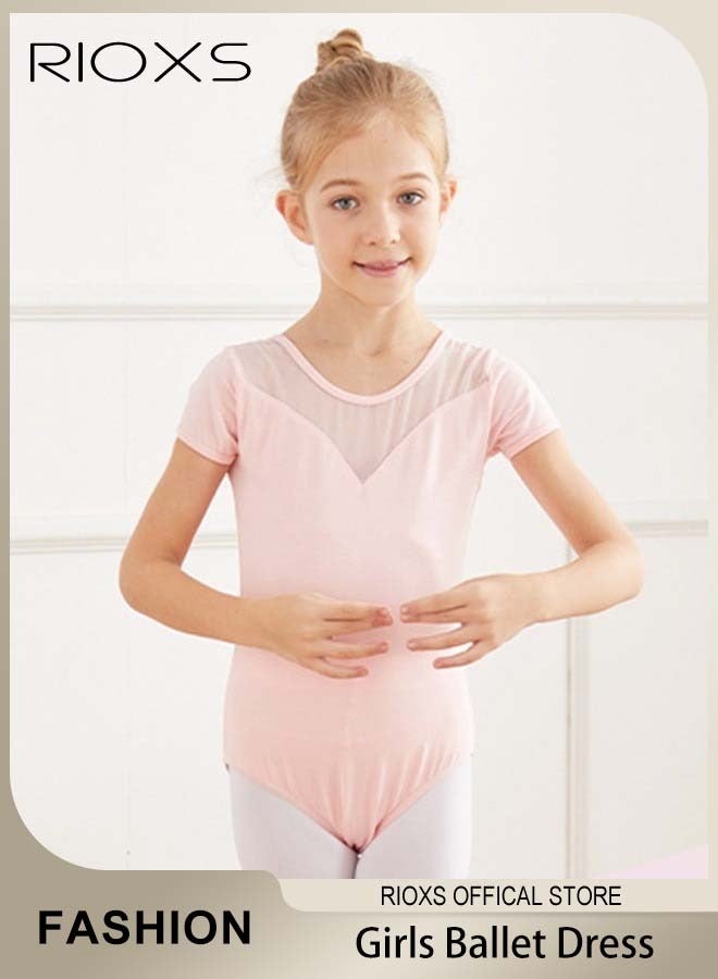 Girls' Tutu Dress, Kids Girls Ballet Dress With Tights, Tutu Slim Dance Leotards Dress For Girls, Short Sleeve Dress With Ballet Dance Footed Tights, Professional Footed Ballet Tights for Toddler Kids Girls, Ballet Dance Tights Footed Ballet Legging Stockings For Students Practice, Light Pink Ballerina Outfit