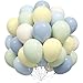 Sowide Blue and Green Balloons Baby Shower Balloons 50Pcs 12 Inch Pastel Light Green White Baby Blue Yellow for Kid Boy First 1st Birthday Decorations Party Blue and White Baby Shower Supplies - Image 3