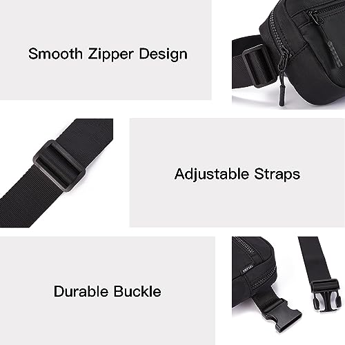 Telena Fanny Packs Crossbody Belt Bag Cross Body Bag Fashionable for Women with Adjustable Strap Black - Image 4