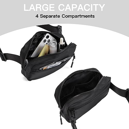 Telena Fanny Packs Crossbody Belt Bag Cross Body Bag Fashionable for Women with Adjustable Strap Black - Image 3