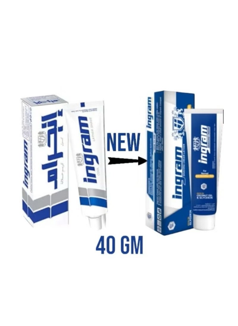 Ingram Cool Lather Shaving Cream Blue 40grams - Image 1