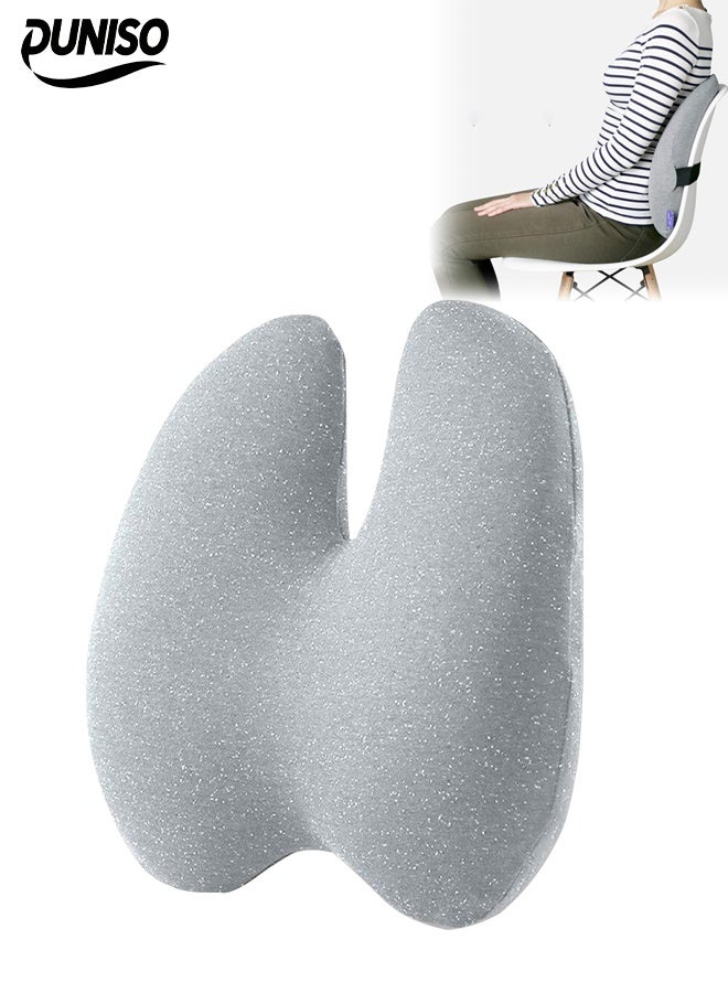 DUNISO Office Chair Lumbar Support Pillow，Memory Foam Back Cushion with Pillowcase and Adjustable Straps，Ergonomic Design Orthopedic Backrest for Lower Back Pain Relief Posture，for Home, Office, Car - Image 1