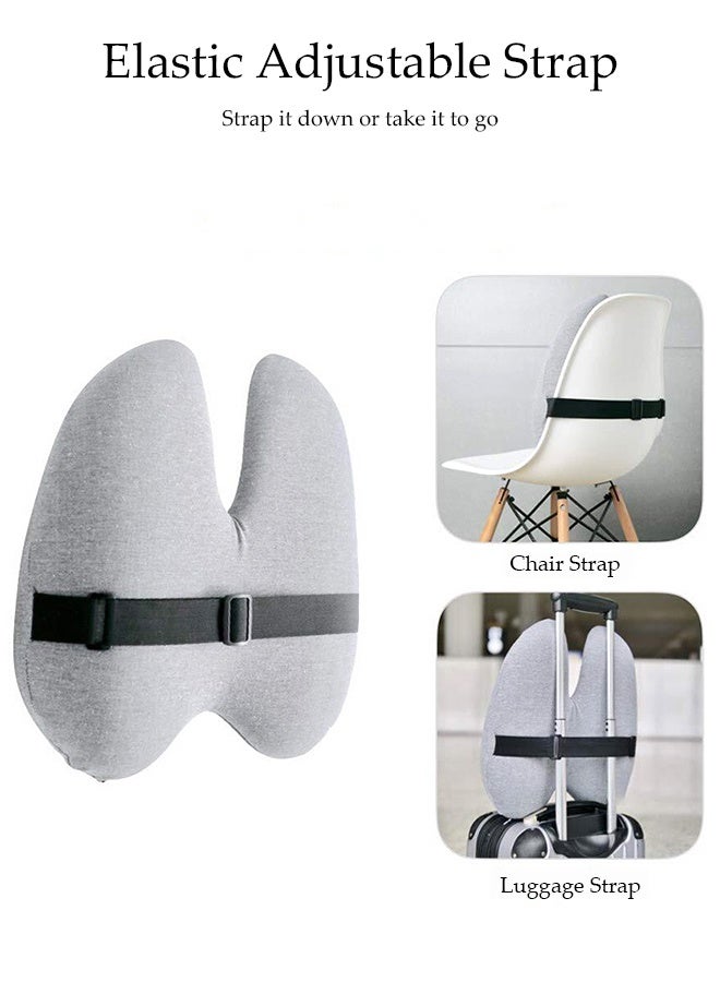 DUNISO Office Chair Lumbar Support Pillow，Memory Foam Back Cushion with Pillowcase and Adjustable Straps，Ergonomic Design Orthopedic Backrest for Lower Back Pain Relief Posture，for Home, Office, Car - Image 2