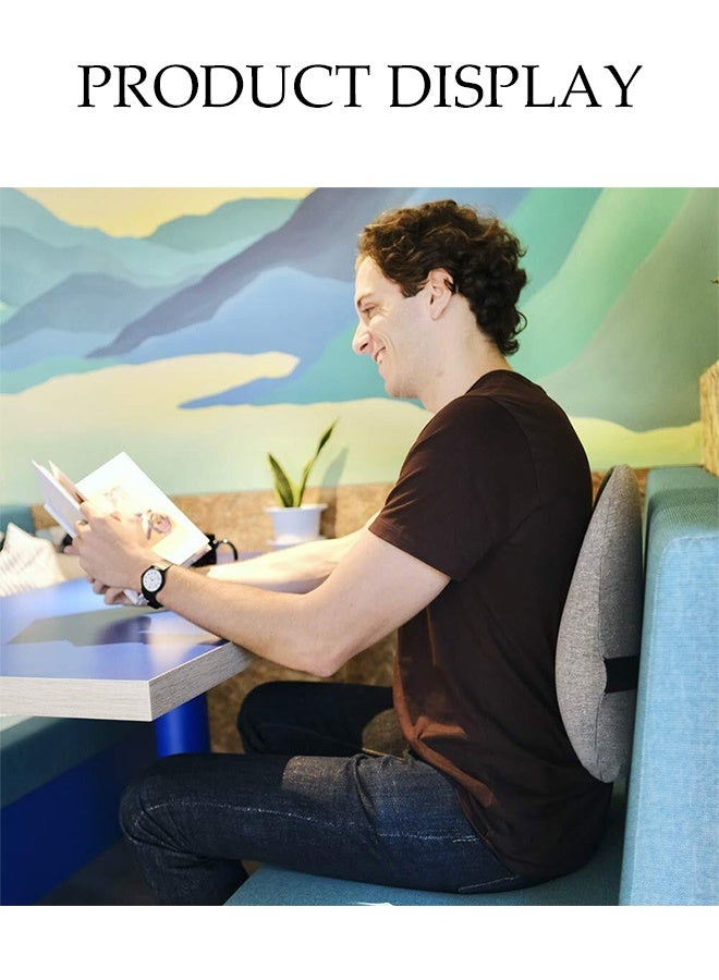 DUNISO Office Chair Lumbar Support Pillow，Memory Foam Back Cushion with Pillowcase and Adjustable Straps，Ergonomic Design Orthopedic Backrest for Lower Back Pain Relief Posture，for Home, Office, Car - Image 5