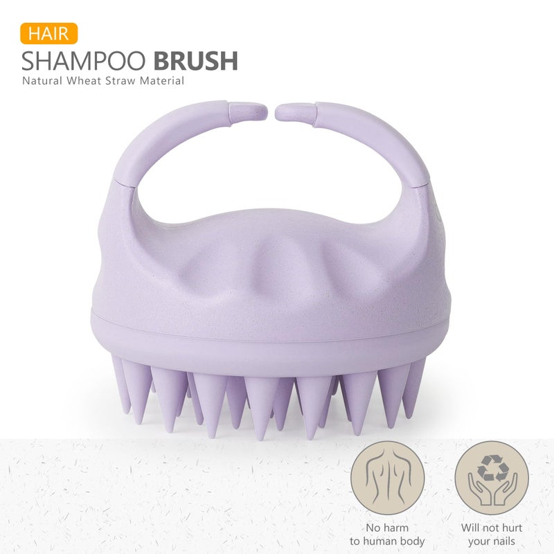 Sndyi Scalp Massager Shampoo Brush, Scalp Scrubber with Soft Silicone Bristles, Scalp Exfoliator for Dandruff Removal, Scalp Massager for Hair Growth, Wet Dry Hair Brush for Scalp Care, Taro Purple - Image 2