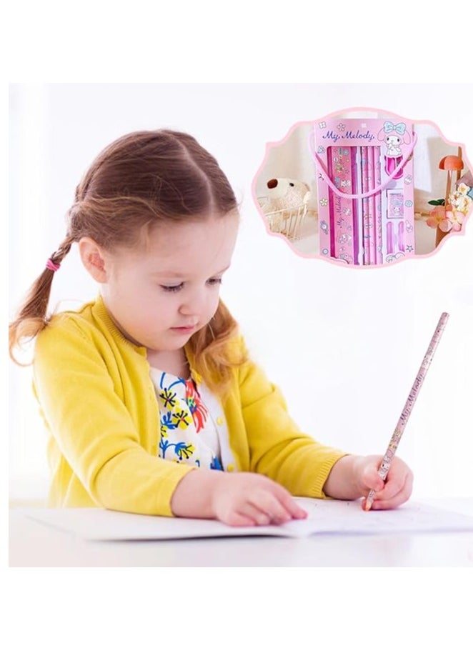 Sanrio Pink Merloti Stationery Kit Set School Pencil Kit (Pencil Eraser Ruler Set Included)  - Image 4