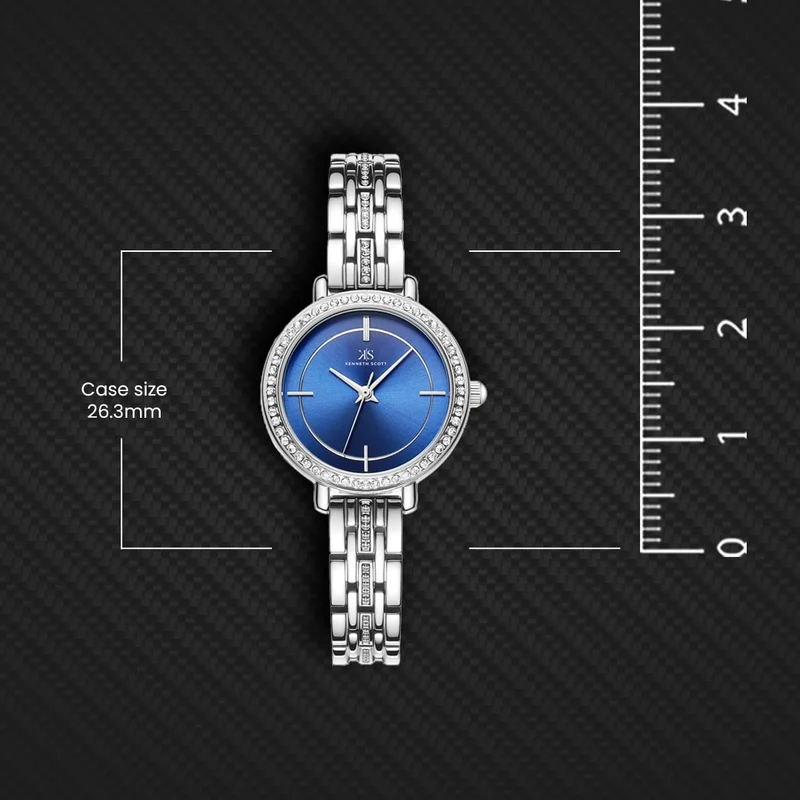 Kenneth Scott Blue Women's Stainless Steel Analog Watch K23532-SBSN - 28.5 mm for Women | Best Price UAE