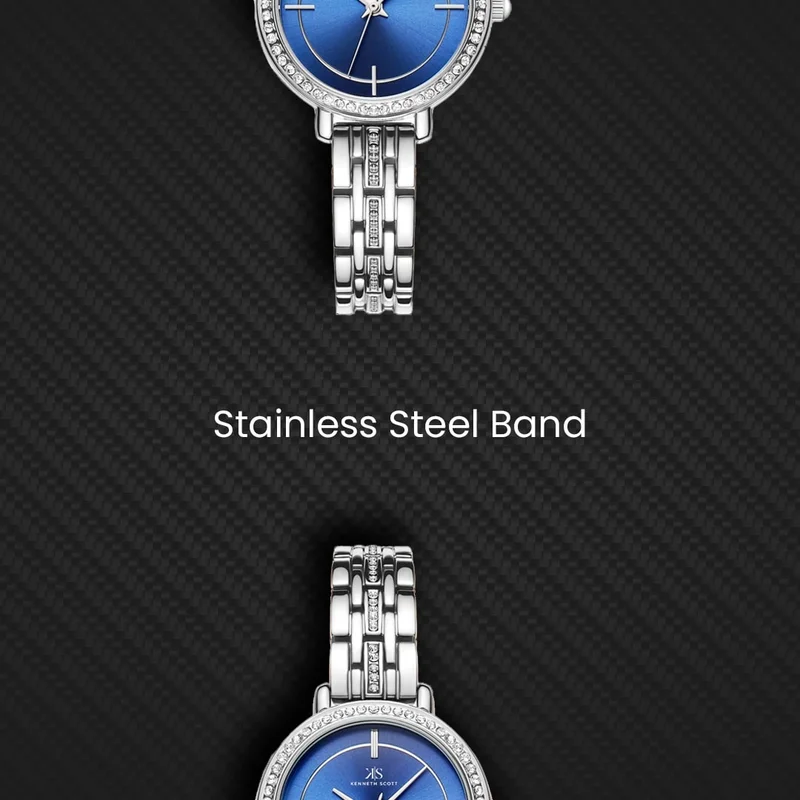 Kenneth Scott Blue Women's Stainless Steel Analog Watch K23532-SBSN - 28.5 mm for Women | Best Price UAE
