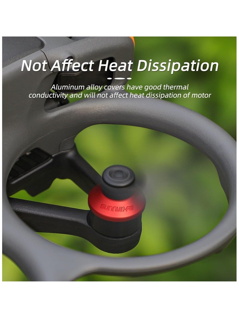 4Pcs Motor Cover for DJI Avata 2, Aluminum Alloy Motor Covers, Motor Protect Guard, Dustproof Waterproof Protective Motor Cover Cap, Drone Motor Cover, for DJI Avata 2 Drone Accessories (Red) - Image 3