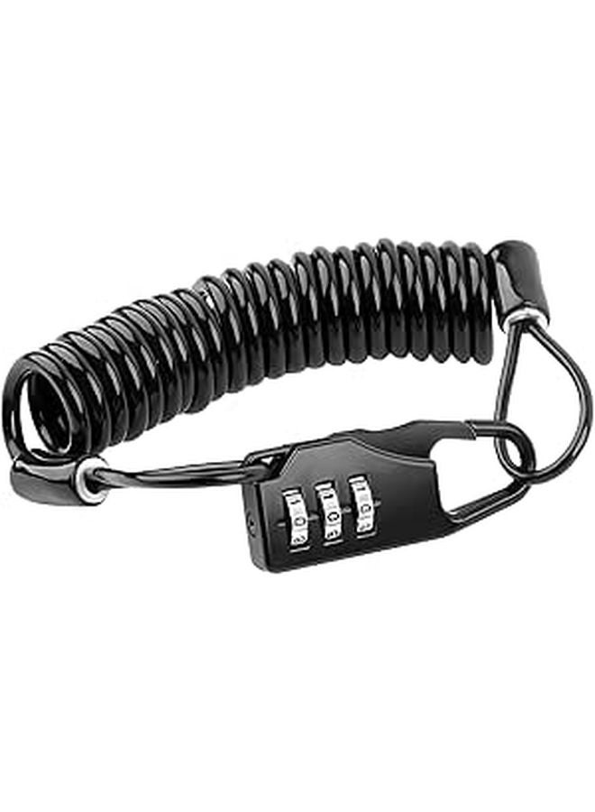 Retractable Motorcycle Helmet Lock with Combination Code Heavy Duty Aluminum Alloy Anti Theft Cable - Image 1