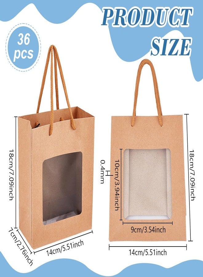 BENECREAT 36 Pcs Paper Gift Bag with Transparent Window, 5.5x7.09x2.76 Inch Tote Gift Paper Bags, Portable Gift Bags for Anniversary, Gift Wrap, Wedding - Image 2