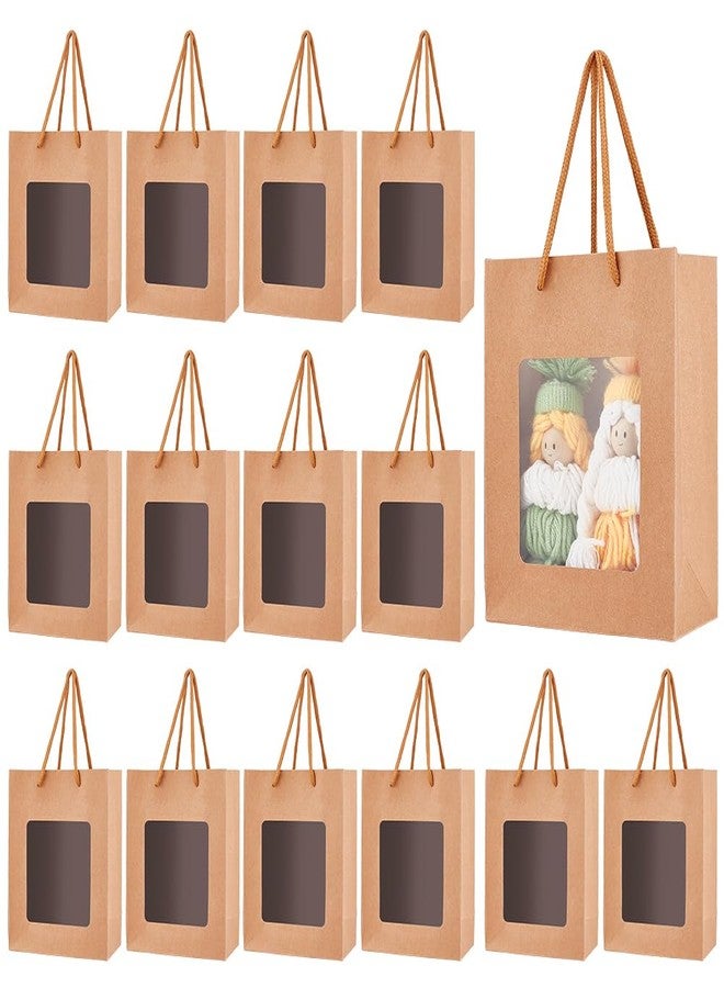 BENECREAT 36 Pcs Paper Gift Bag with Transparent Window, 5.5x7.09x2.76 Inch Tote Gift Paper Bags, Portable Gift Bags for Anniversary, Gift Wrap, Wedding - Image 1