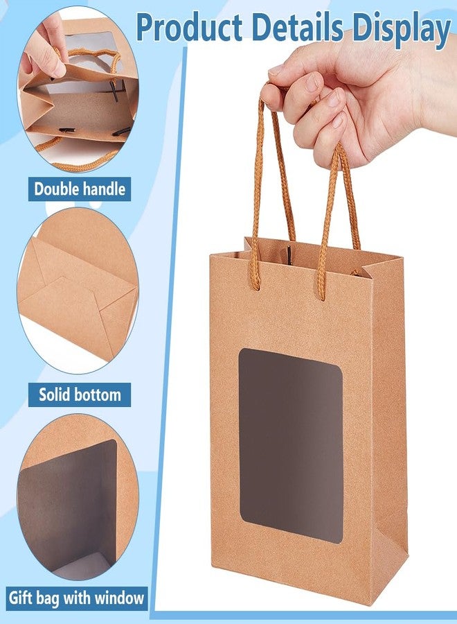 BENECREAT 36 Pcs Paper Gift Bag with Transparent Window, 5.5x7.09x2.76 Inch Tote Gift Paper Bags, Portable Gift Bags for Anniversary, Gift Wrap, Wedding - Image 4