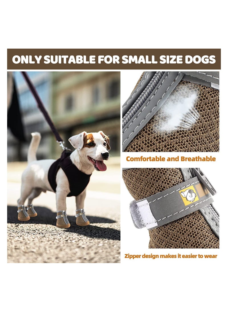 Waterproof Anti-Slip Dog Booties Set of 4 Size 2 Breathable Shoes for Small Dogs Adjustable Reflective Strap Perfect for Hot Pavement and Winter Snow - Image 4