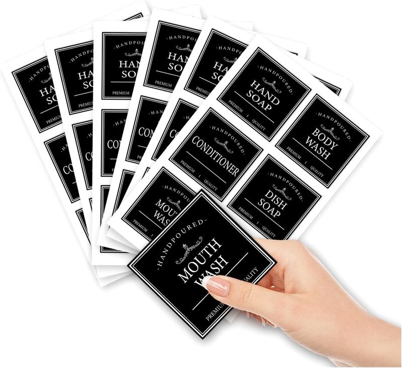 RABOWA Pack 36 Pcs Aesthetic Laundry Labels for Jars Spray Bottles Bathroom Set House Organization Must Haves Minimalist Removable Decals Waterproof Reusable Vinyl Stickers Preprinted - Image 1