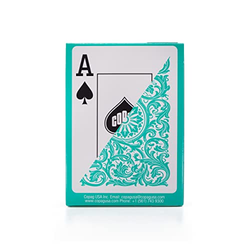 Copag Elite 100% Plastic Playing Cards, Poker Size (Standard) Jumbo Index Single Deck (Green) - Image 2