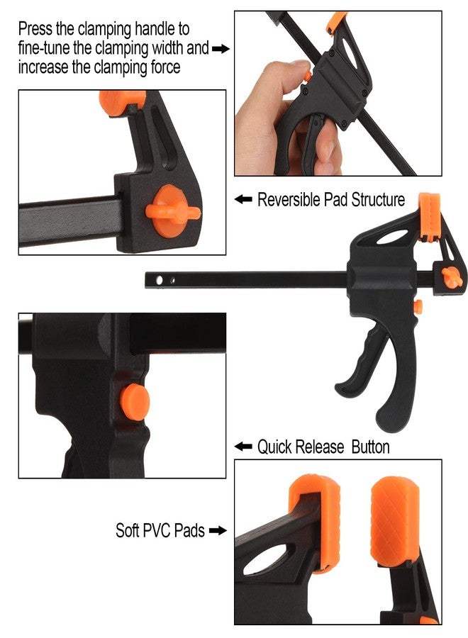 LISHINE 4 Inch Bar Clamps for Woodworking, 8 Pack Quick Grip Clamps Trigger Clamp One Handed Ratchet Clamp, Mini Small Bar Clamp for Craft - Image 3