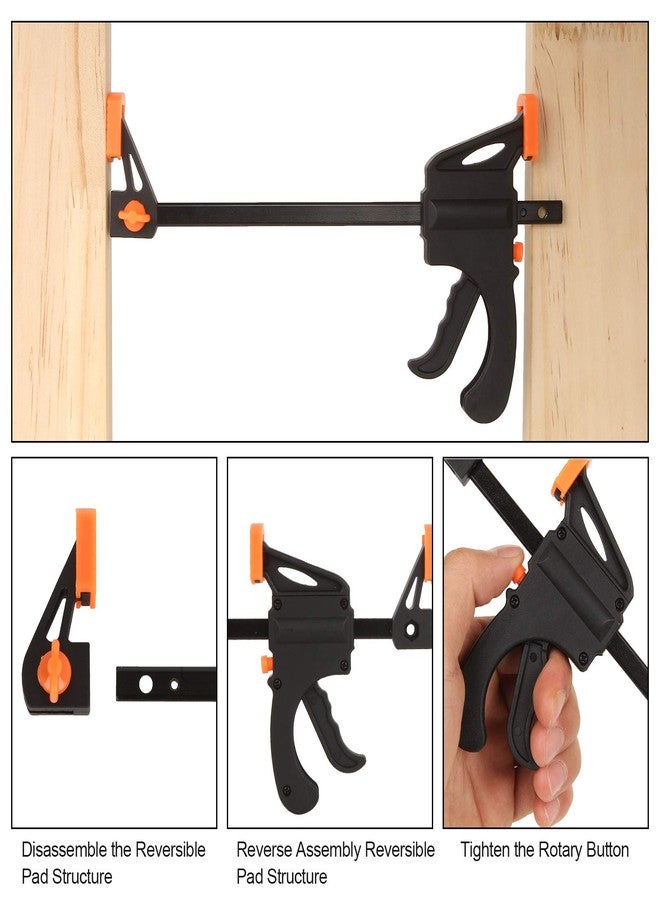 LISHINE 4 Inch Bar Clamps for Woodworking, 8 Pack Quick Grip Clamps Trigger Clamp One Handed Ratchet Clamp, Mini Small Bar Clamp for Craft - Image 5