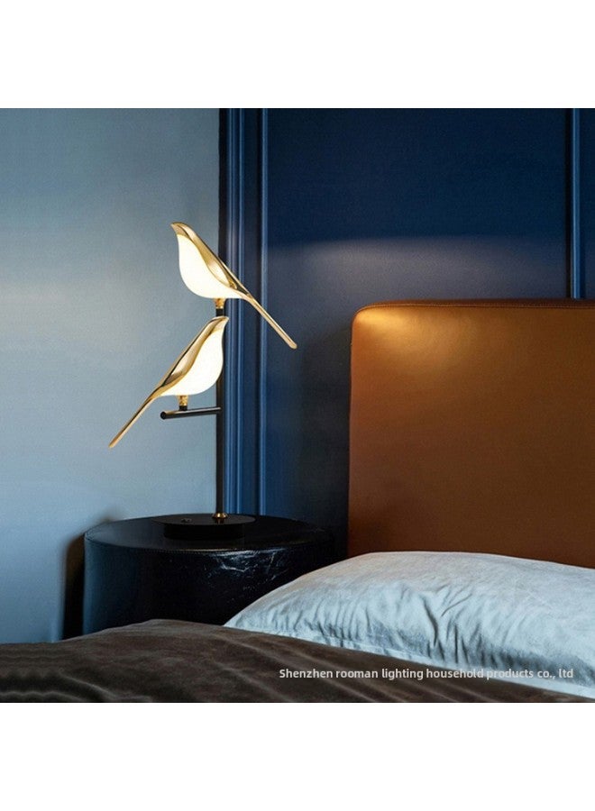 Creative Magpie Table Lamp Bird Lamp Light Luxury Minimalist Eye Protection Living Room Decoration Wedding Atmosphere Lamp Bedroom Lamp Memphis-Light Source Power:European Regulations-Light Color:Double Head Wall Lamp