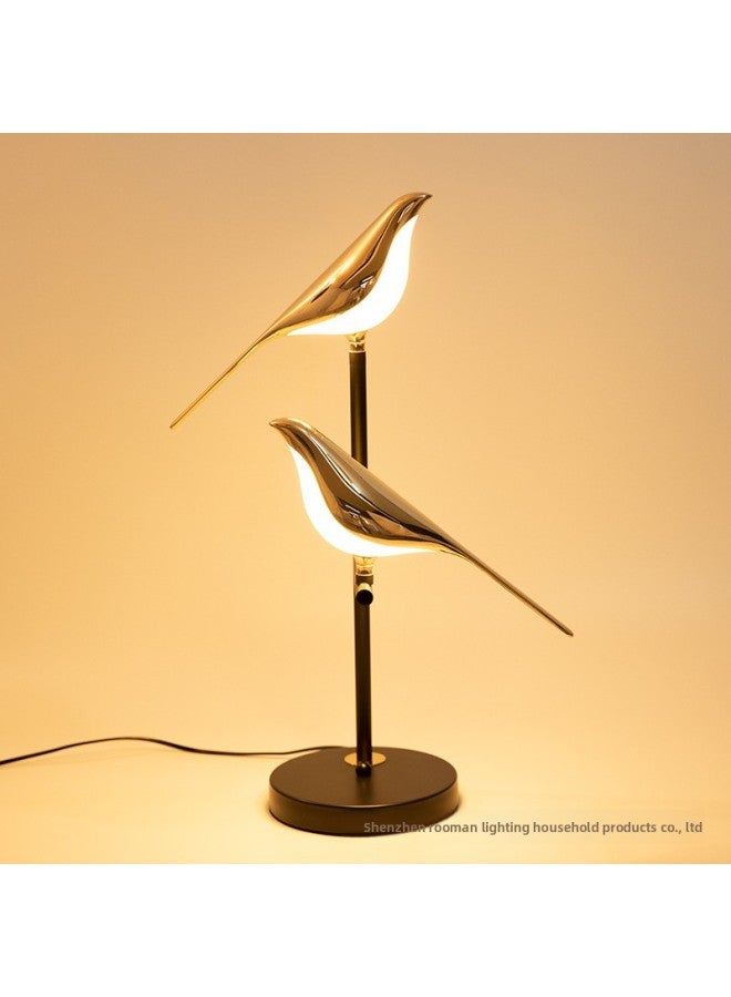 Creative Magpie Table Lamp Bird Lamp Light Luxury Minimalist Eye Protection Living Room Decoration Wedding Atmosphere Lamp Bedroom Lamp Memphis-Light Source Power:European Regulations-Light Color:Double Head Wall Lamp