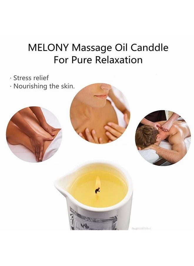 MELONY - Massage Oil Candle, Moisturizing, Body Oil Candle, Natural Soybeans, 8.1 oz, Amber Vanilla - Image 1