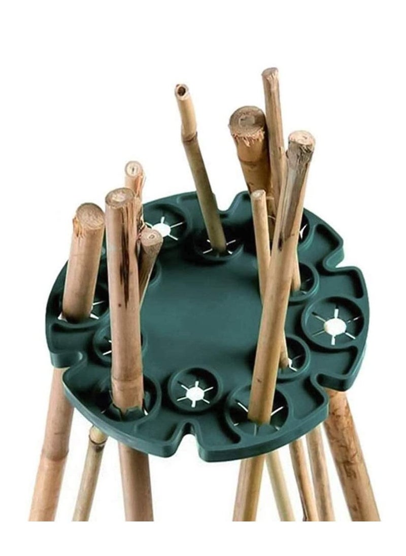 Excefore Peas Beans Support Holder, 12 Holes Bamboo Wig-Wam Holder Cane Stakes Support Grips for Garden Climbing Plants, Tomatoes, Cucumbers, Clematis, Sweet Tomatoes(10 Pack）  - Image 1