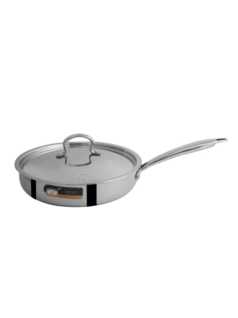 aurumé Aurum EON Triply Induction Base Stainless Steel Saute Pan with SS Lid 26 Cm, 3.1 LTR - Image 5
