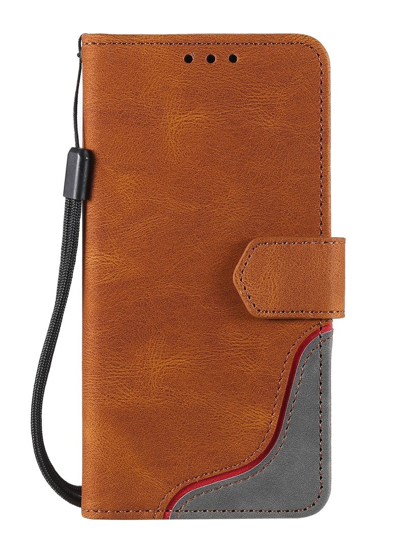 Suteni Color Block Flip Cover Card Slots Leather Phone Case for Samsung - Image 1