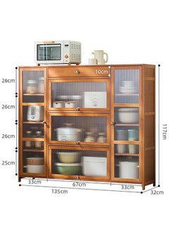 keke Modern Wooden Storage Kitchen Cabinet with Shelves for Living Room & Kitchen  - Image 2
