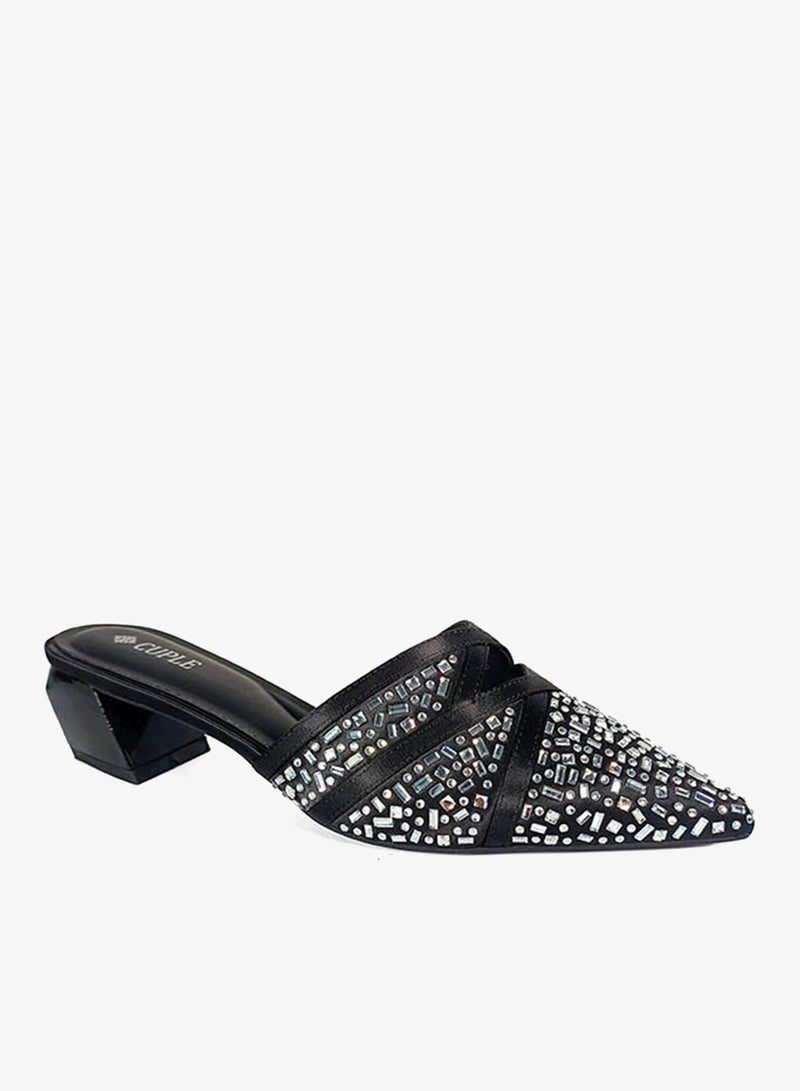 Cuple Womens pointed-toe block heel mules - Image 1